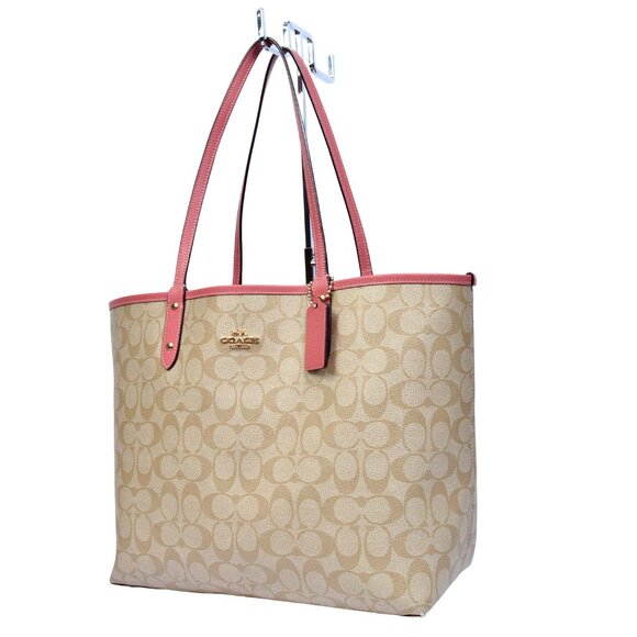 Coach Reversible Large Open Tote Beige/Pink Nice! - Picture 8 of 15